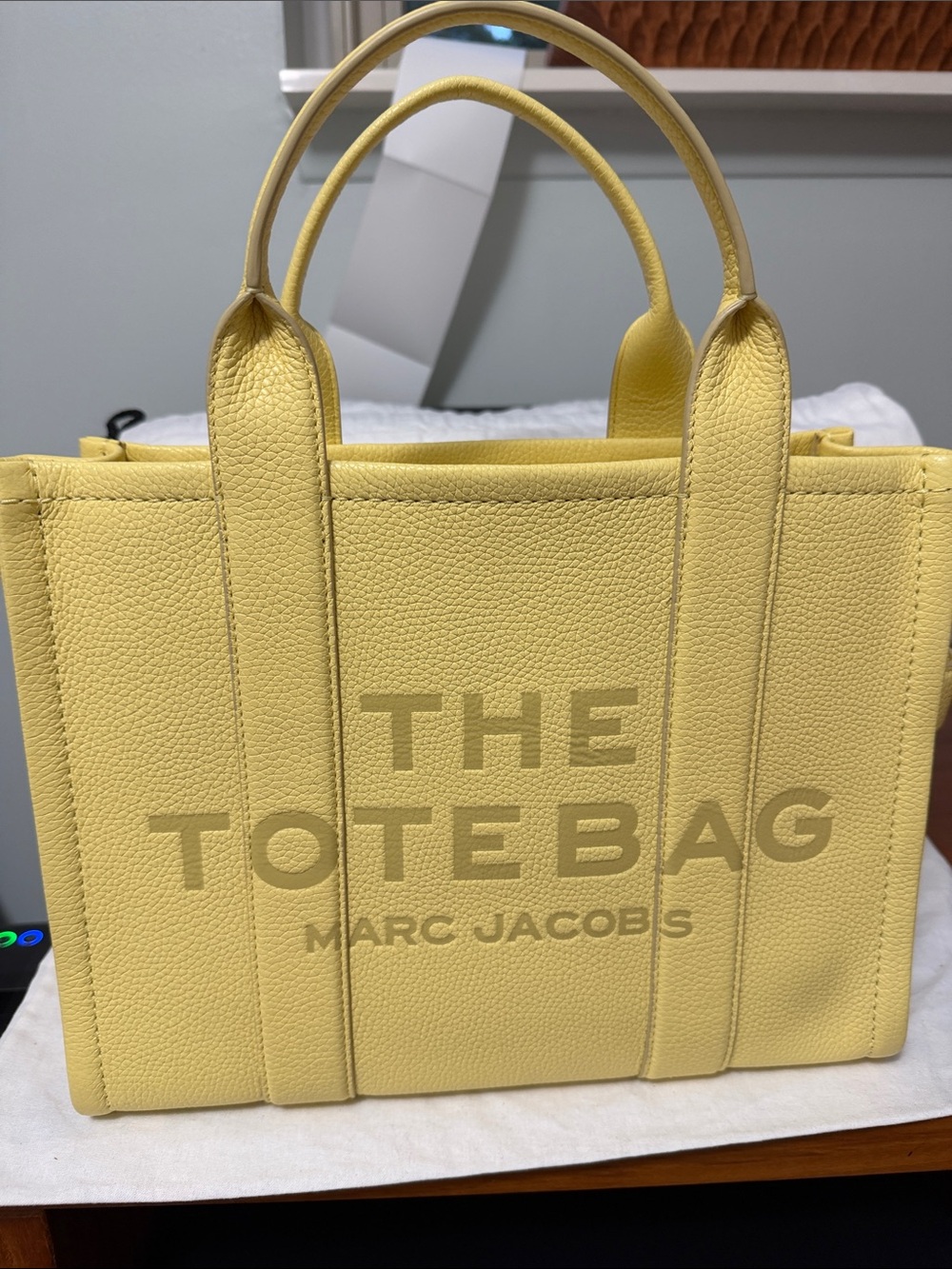 Marc Jacobs Pebbled Leather Tote in Lemon